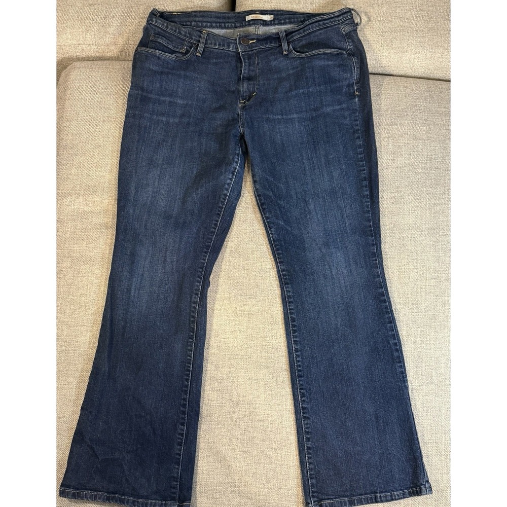 Levi's 515 Bootcut Jeans Womens 16 Mid Rise Stretch Dark Wash Denim Classic